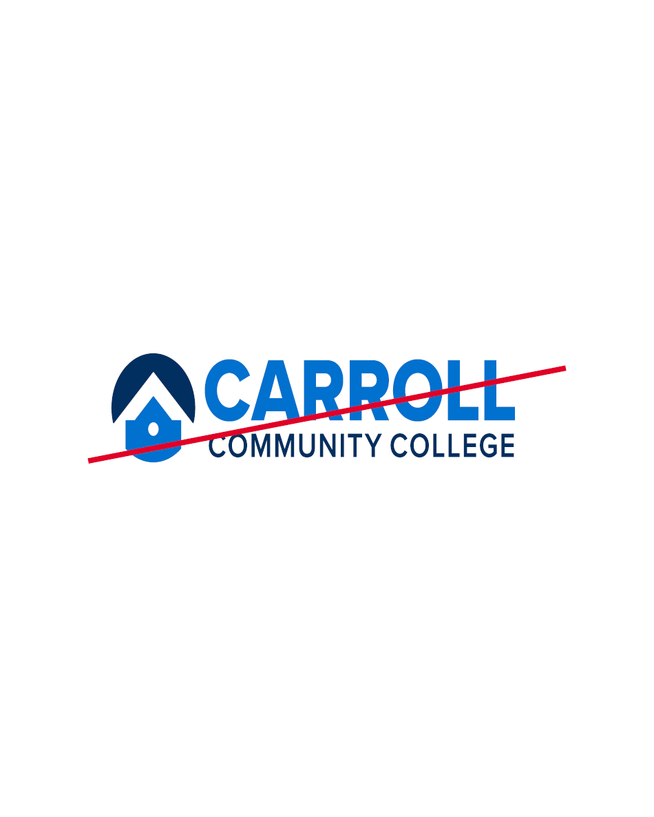 Brand Improper Logo Stretch Skew Carroll Community College