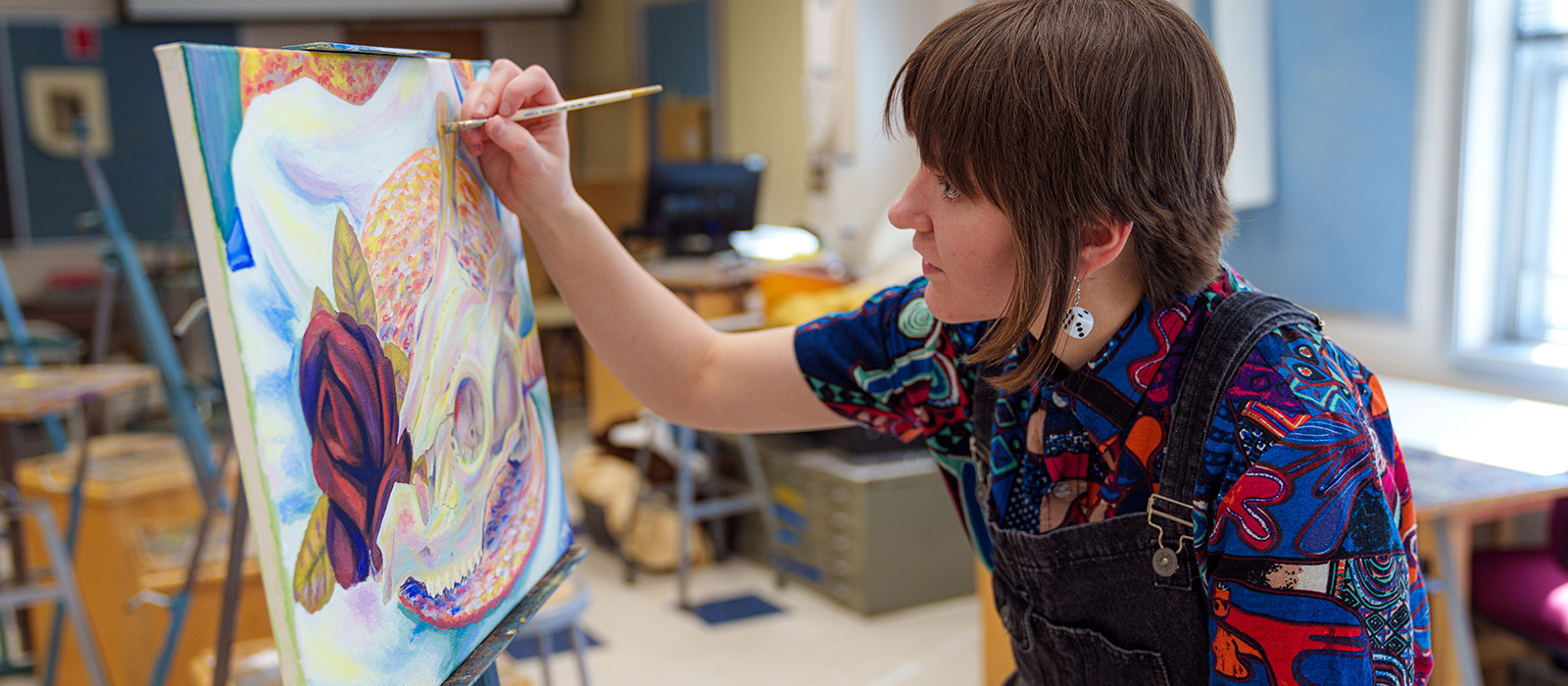 Cara Olson Artist Painting Carroll Community College