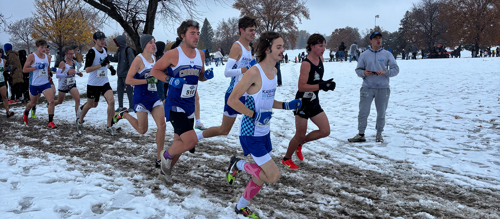 Cross Country Athletes in Snow Carroll Community College