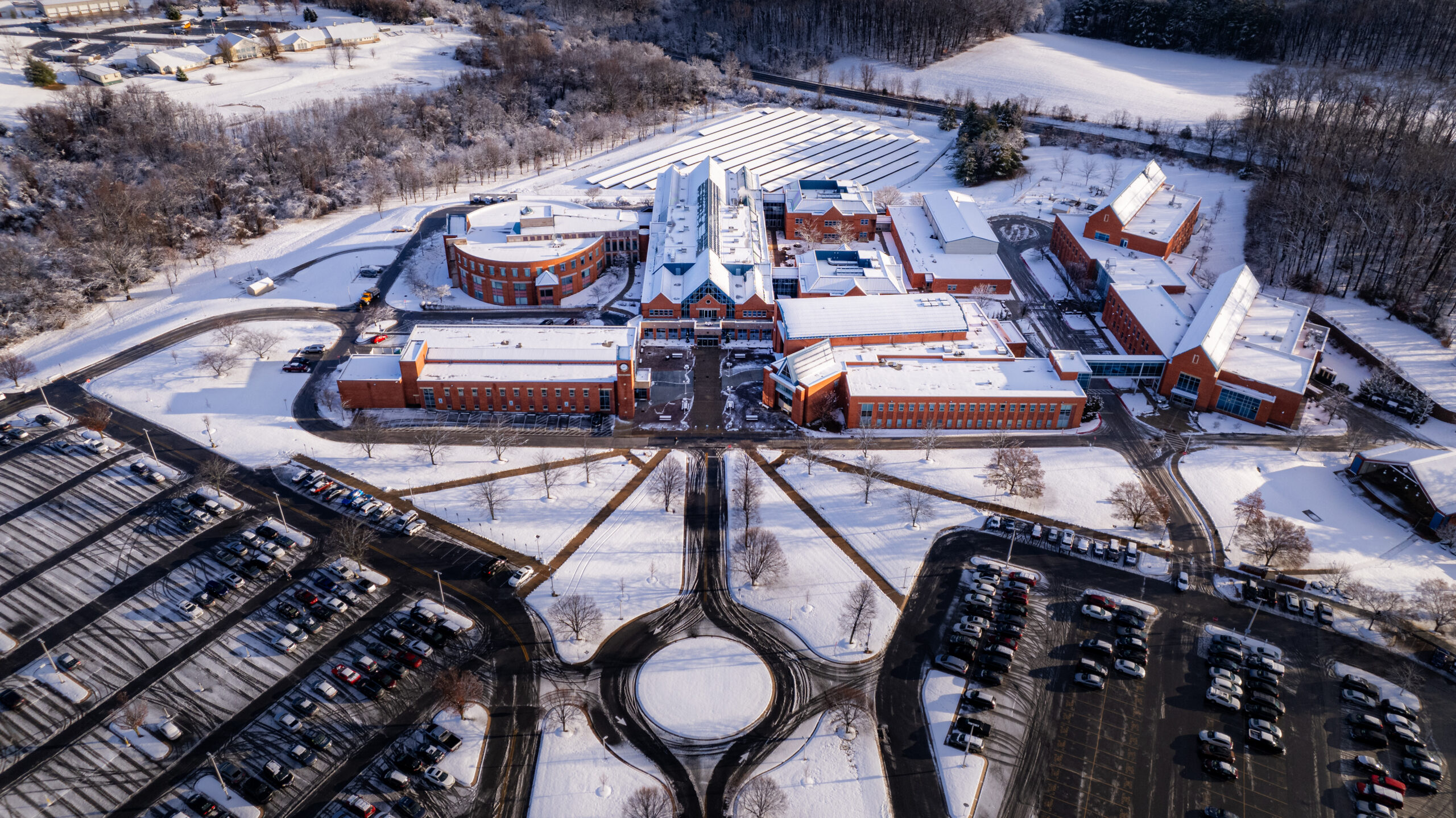 Campus Aerial View In Winter Hero Image