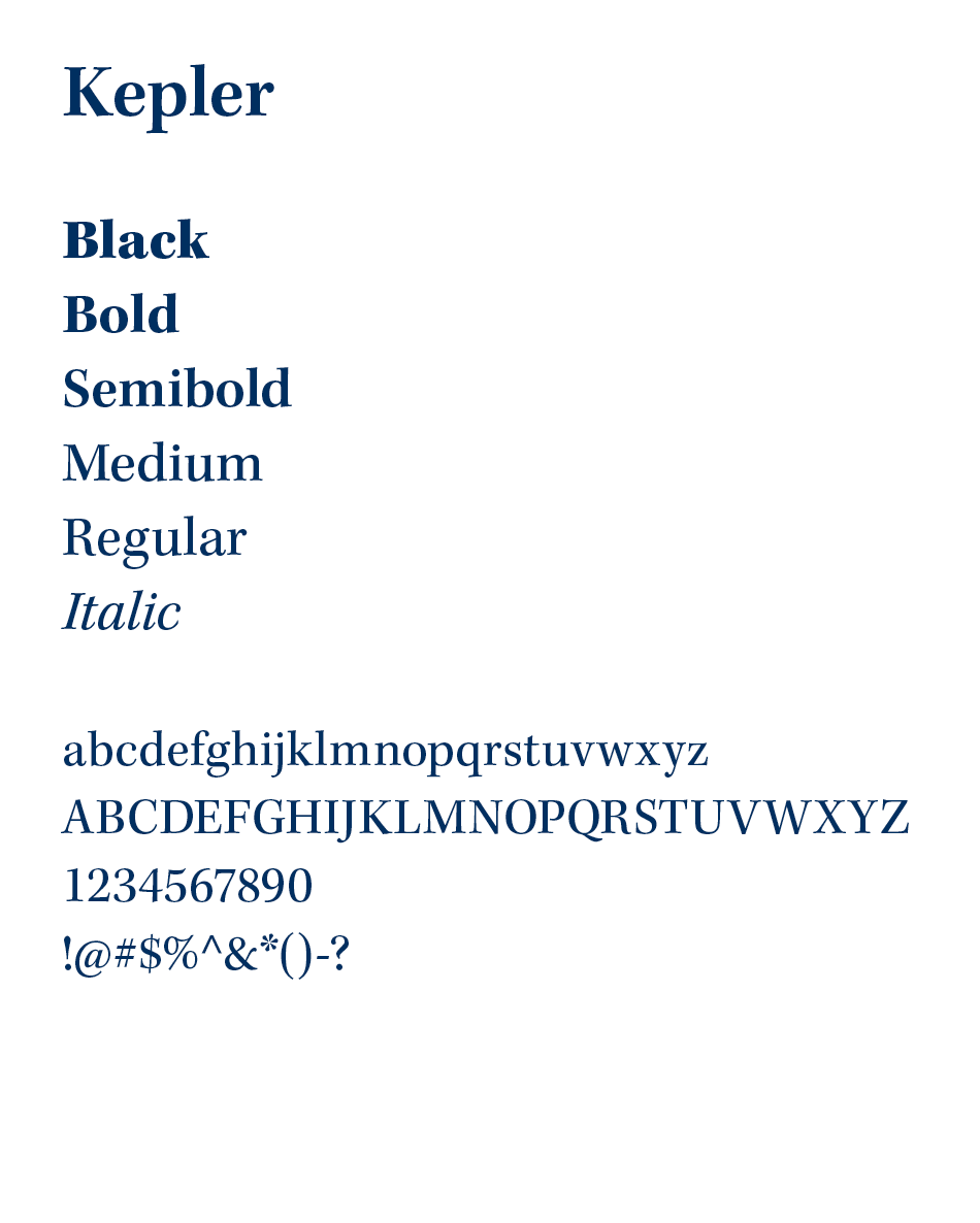 Kepler Font Sample Carroll Community College