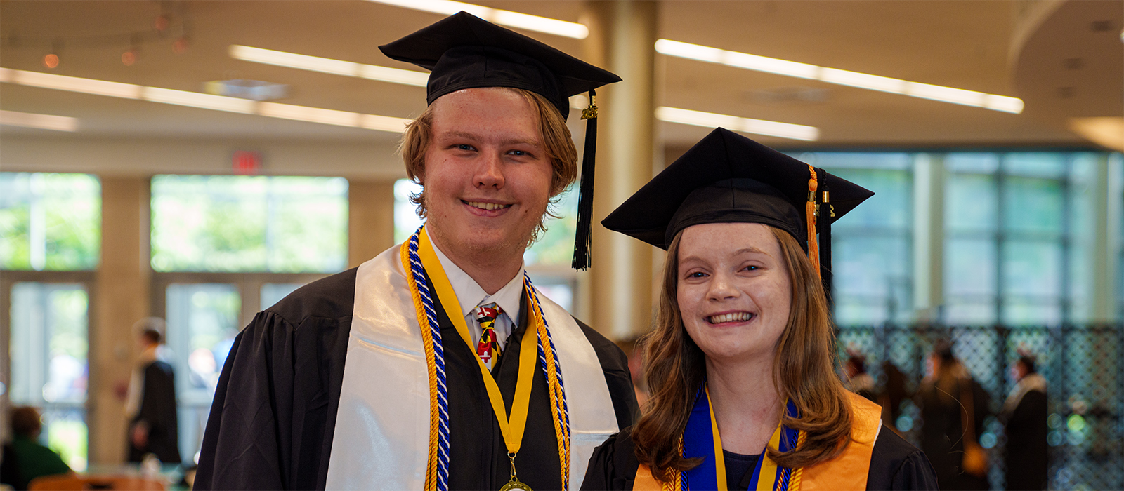 Students Lanie Lilly and William Britz at Carroll Community College