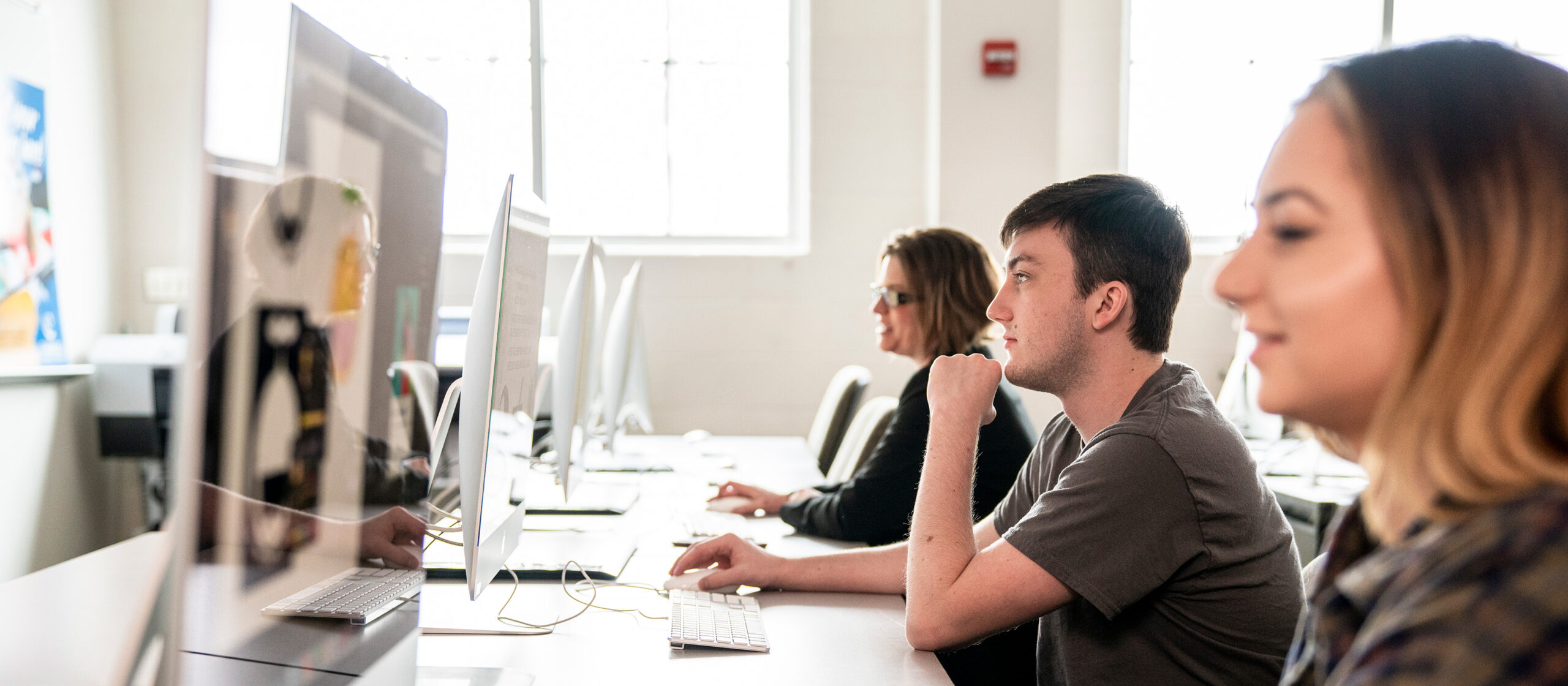 Students on Computer Carroll Community College
