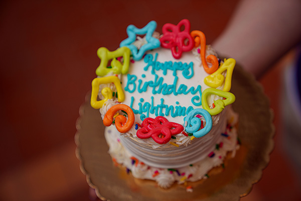 Lightnings birthday cake Carroll Community College