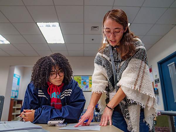 Students teaching and learning at Carroll Community College